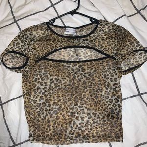 UO cheetah print sheer top